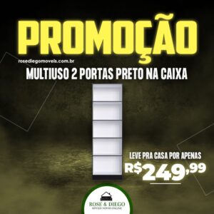 Multiuso 2 portas preto na caixa