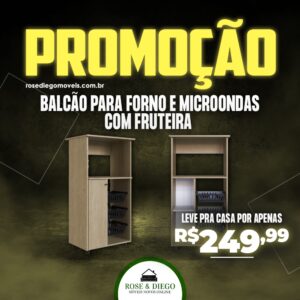 Balcão para forno e microondas com fruteira