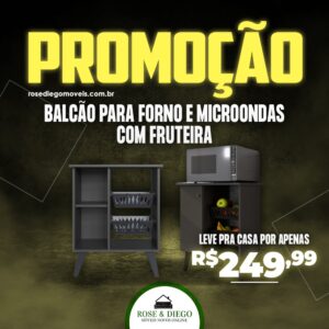 Balcão para forno e microondas com fruteira