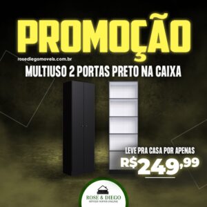 Multiuso 2 portas preto na caixa