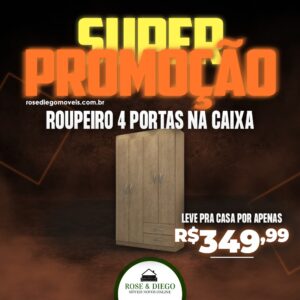 Roupeiro 4 portas na caixa