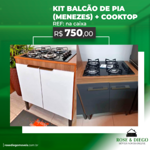 Kit Balcão de Pia Menezes + Cooktop